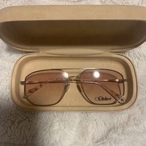 Chloe pink aviator sunglasses